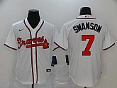 Braves 7 Dansby Swanson White 2020 Nike Cool Base Jersey,baseball caps,new era cap wholesale,wholesale hats